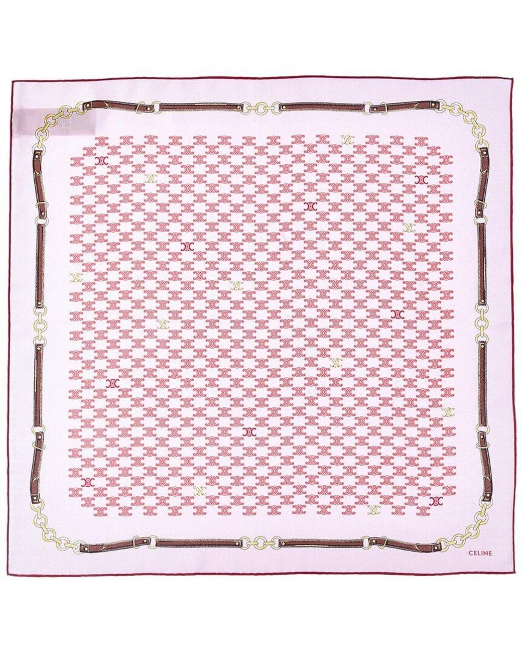Céline Pink Avenue Silk Scarf