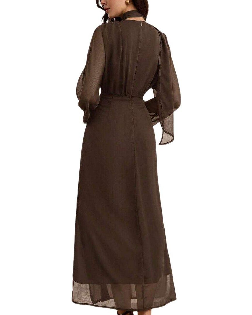 XIRELLI Brown Solid Maxi Dress