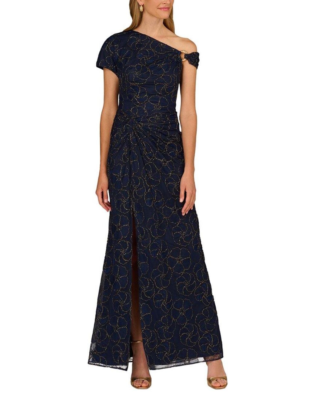 Aidan Mattox Blue Novelty Mermaid Dress