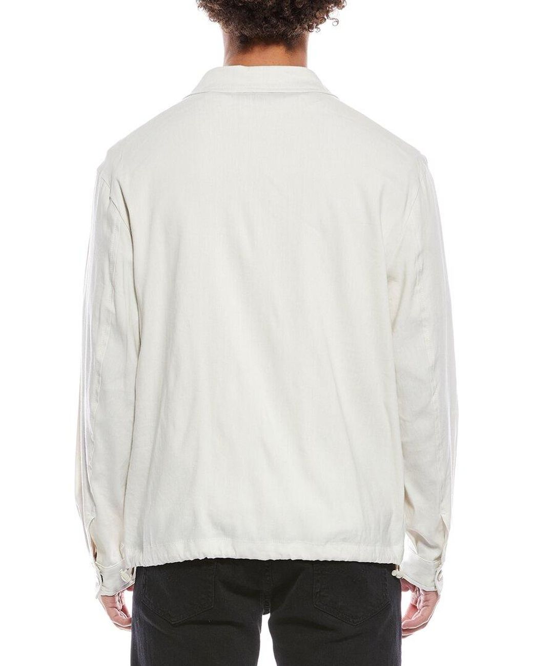 Boss White Carper Zip Linen-Blend Jacket for men
