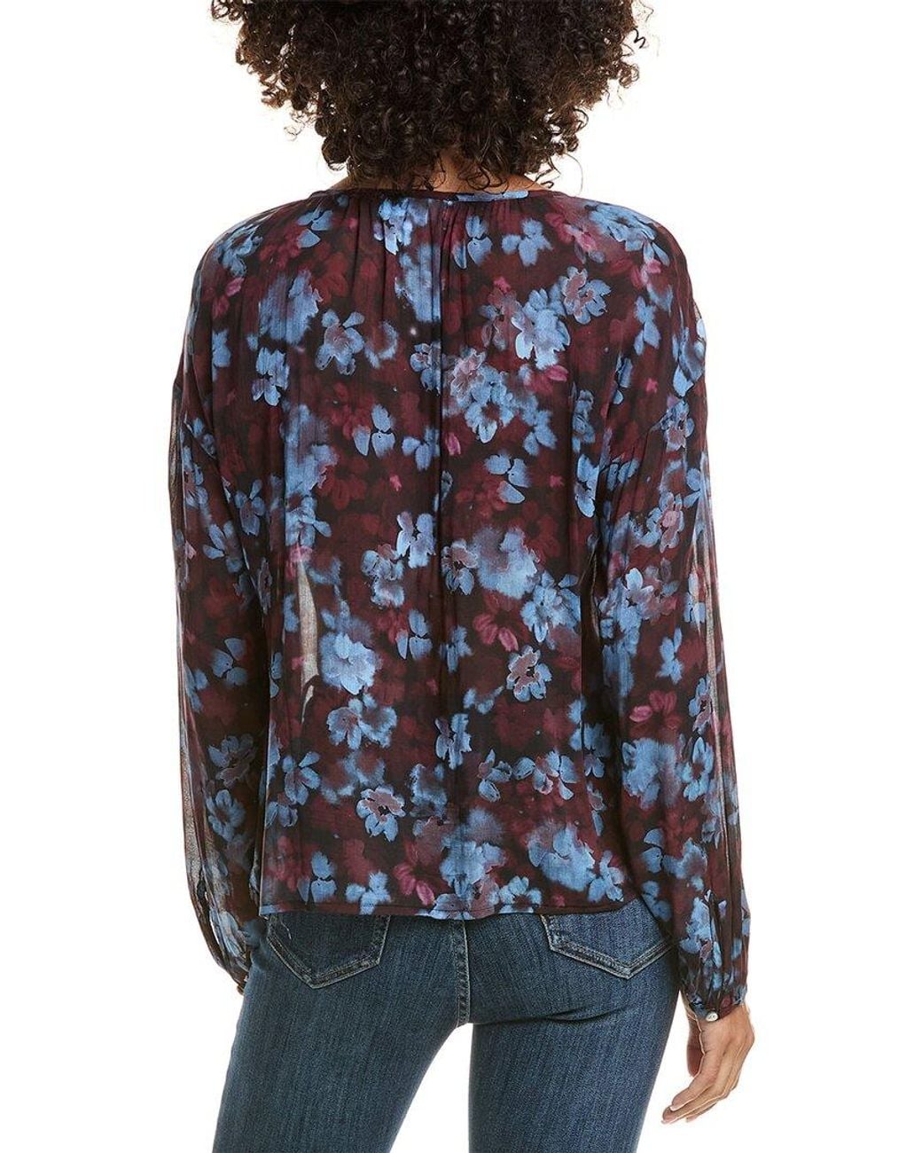 Bella Dahl Blue Shirred Blouse