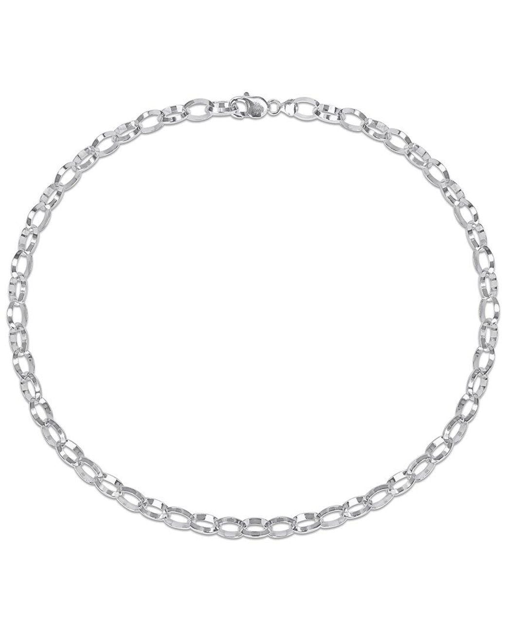 Italian Silver Metallic Rolo Chain Necklace