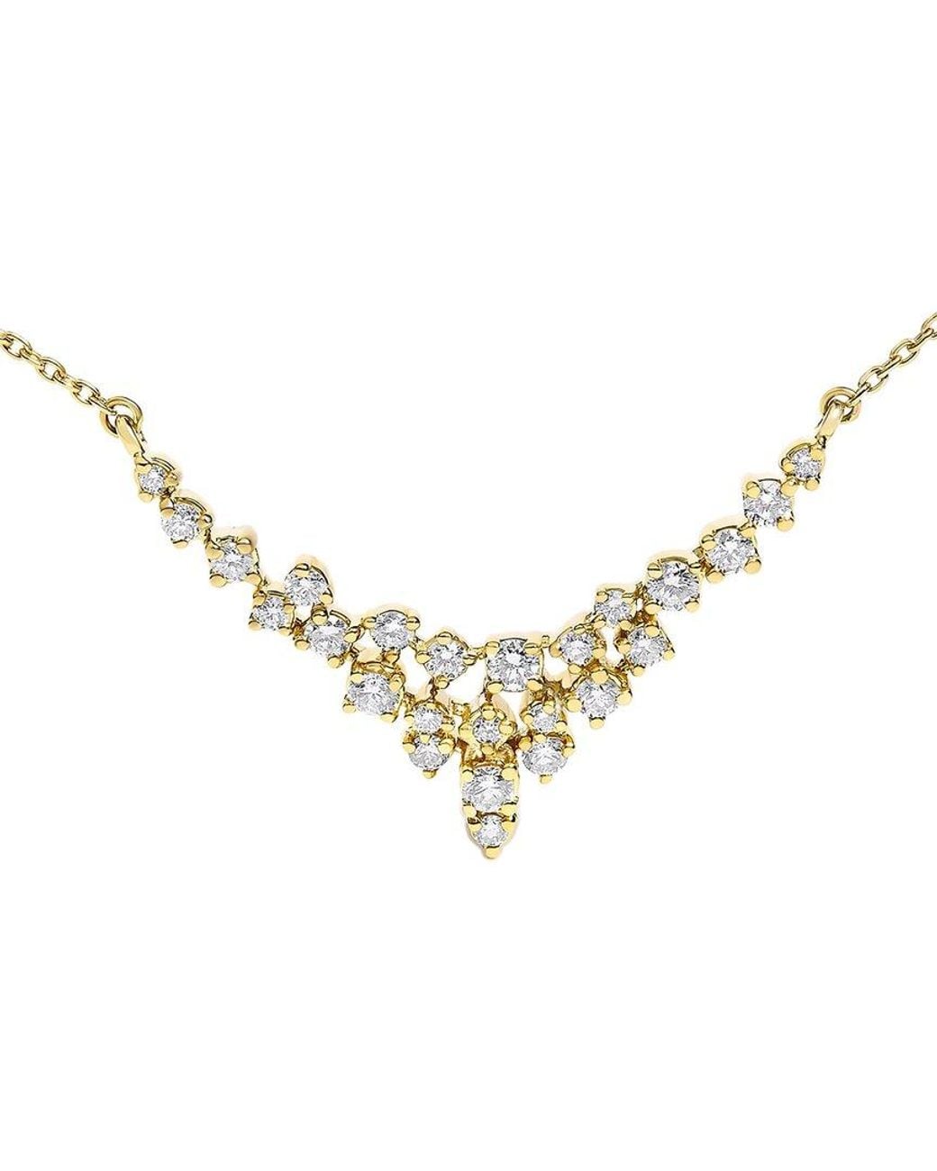 Haus of Brilliance Metallic 14K 0.50 Ct. Tw. Diamond Statement Necklace