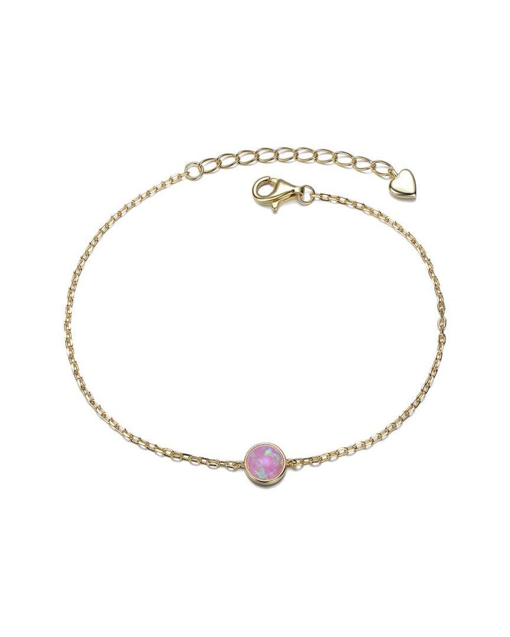 Rachel Glauber Metallic 14K Plated Cz Charm Bracelet