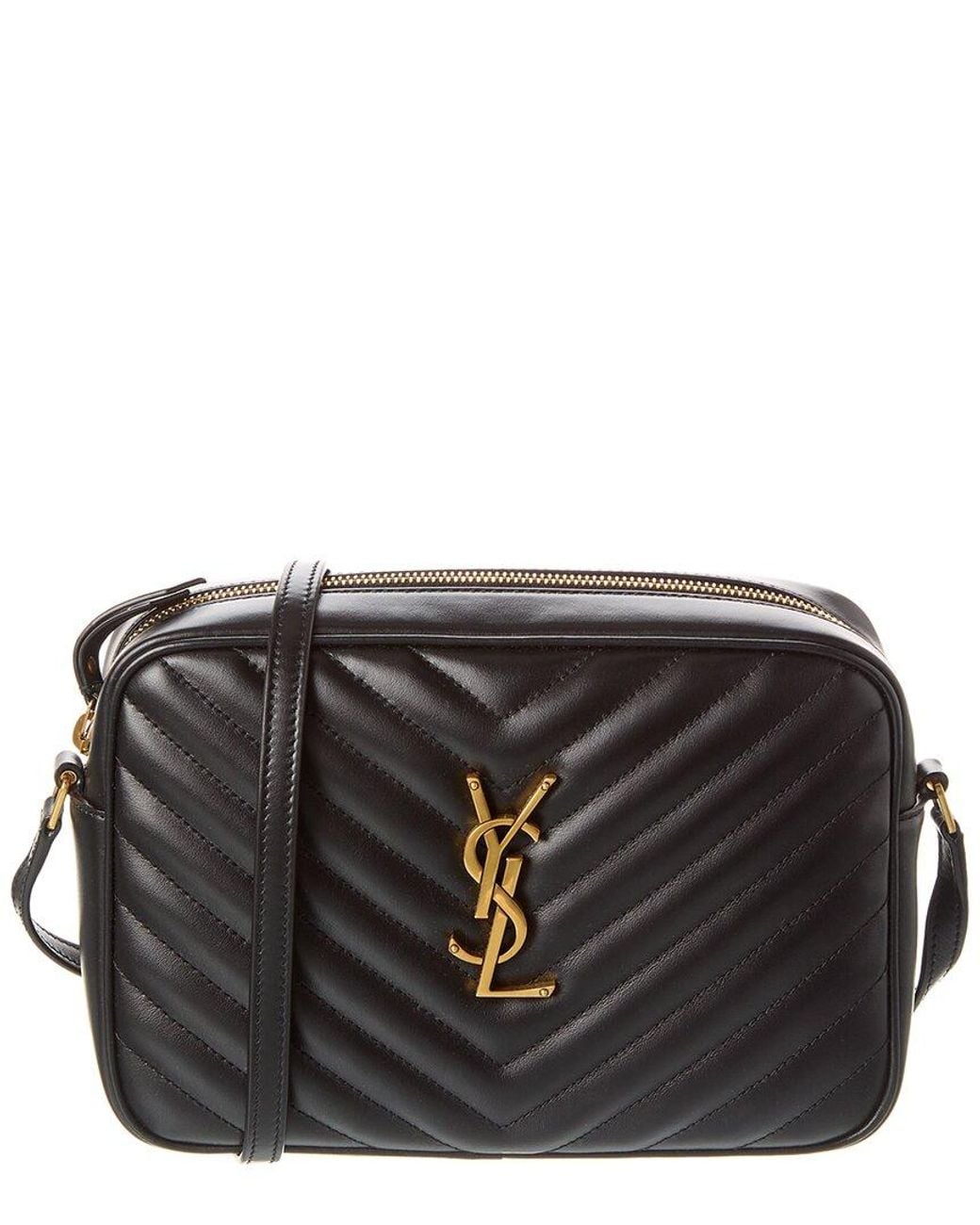 Saint Laurent Black Lou Monogram Leather Camera Bag
