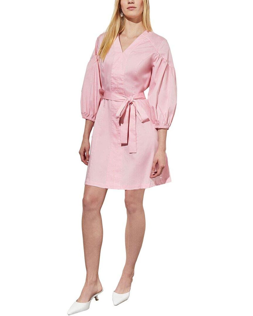 Ming Wang Pink Puff Sleeve Mini Sheath Dress