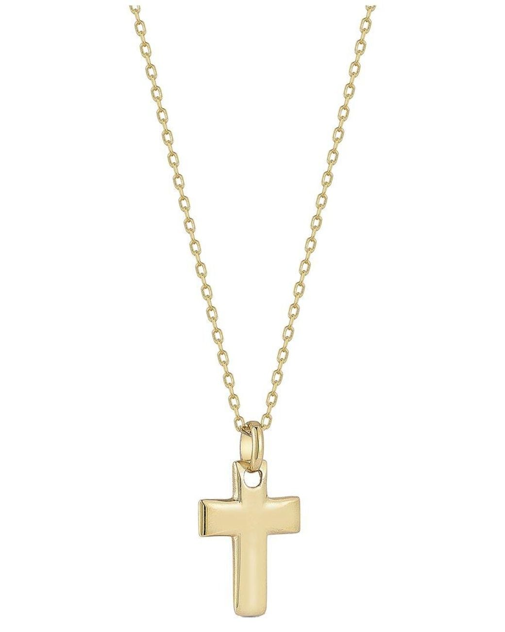 Italian Gold Metallic 14K Cross Pendant Necklace