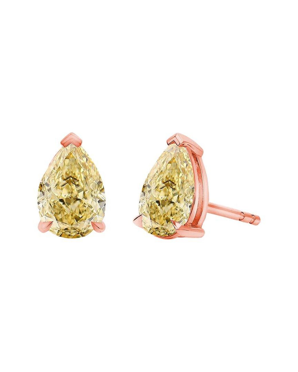 Amairah Metallic 14K Rose 2.00 Ct. Tw. Lab-Grown Diamond Stud Earrings