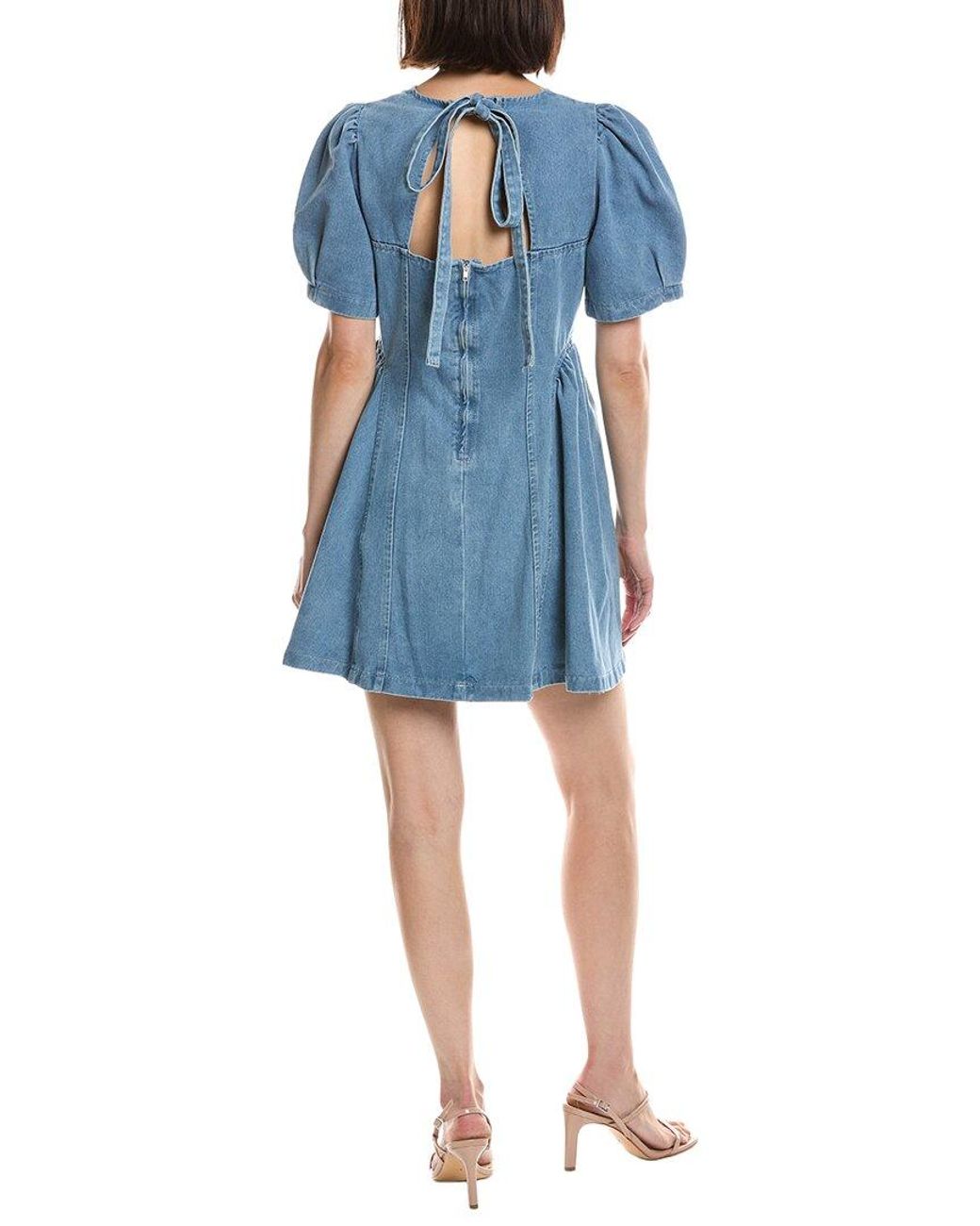 HL Affair Blue Short Sleeve Mini Dress