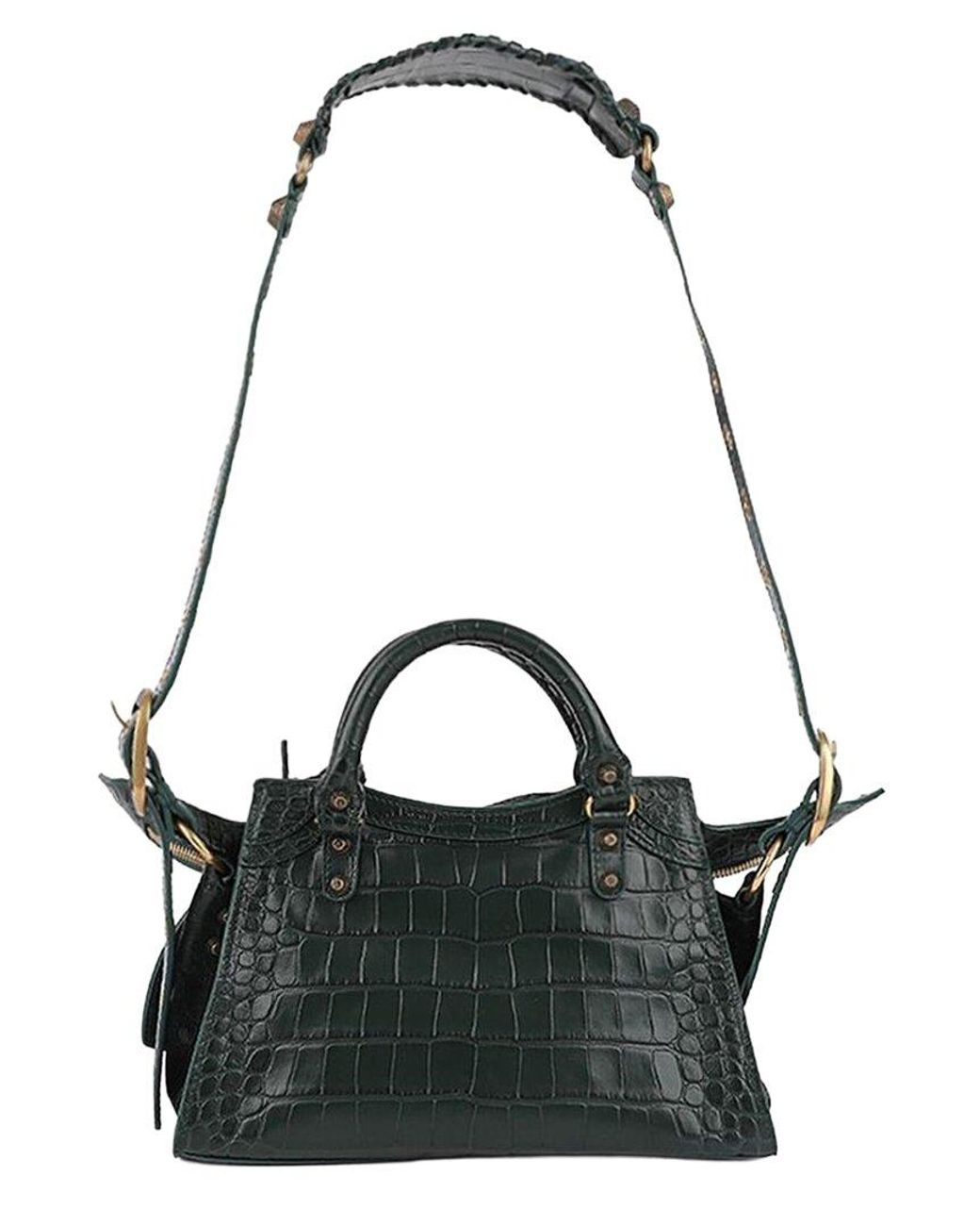 Balenciaga Black Leather X Crocs Neo Cagole Tote (Authentic Pre-Loved)