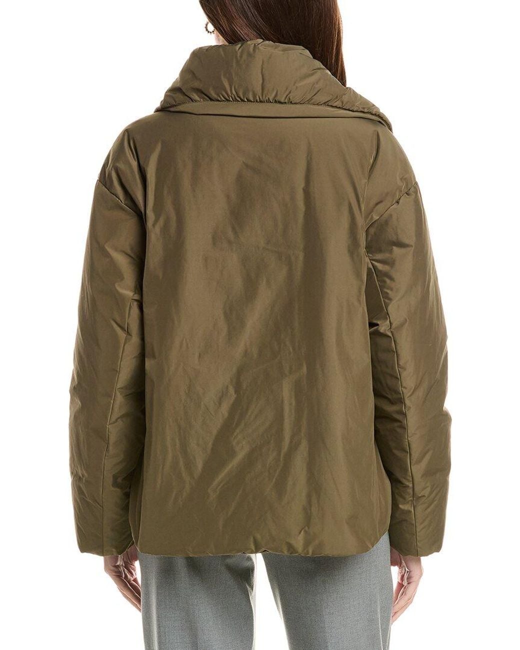 Lafayette 148 New York Green Shawl Collar Down Coat