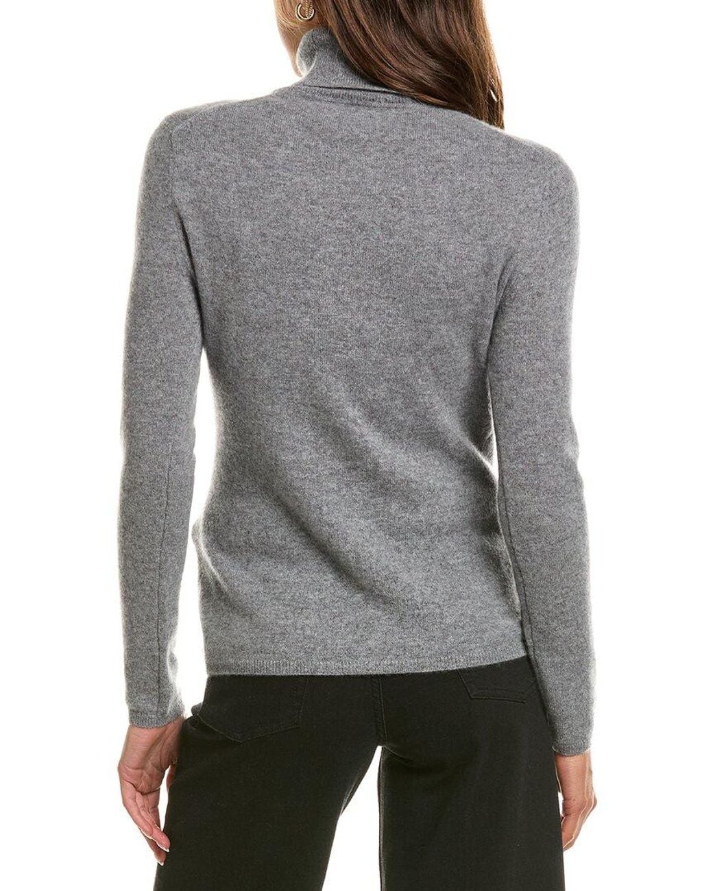 InCashmere Gray Basic Turtleneck 100% Cashmere Sweater