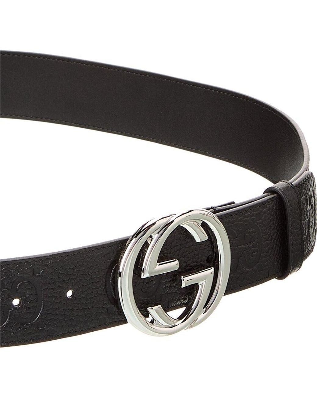 Gucci Black Leather Belt for men