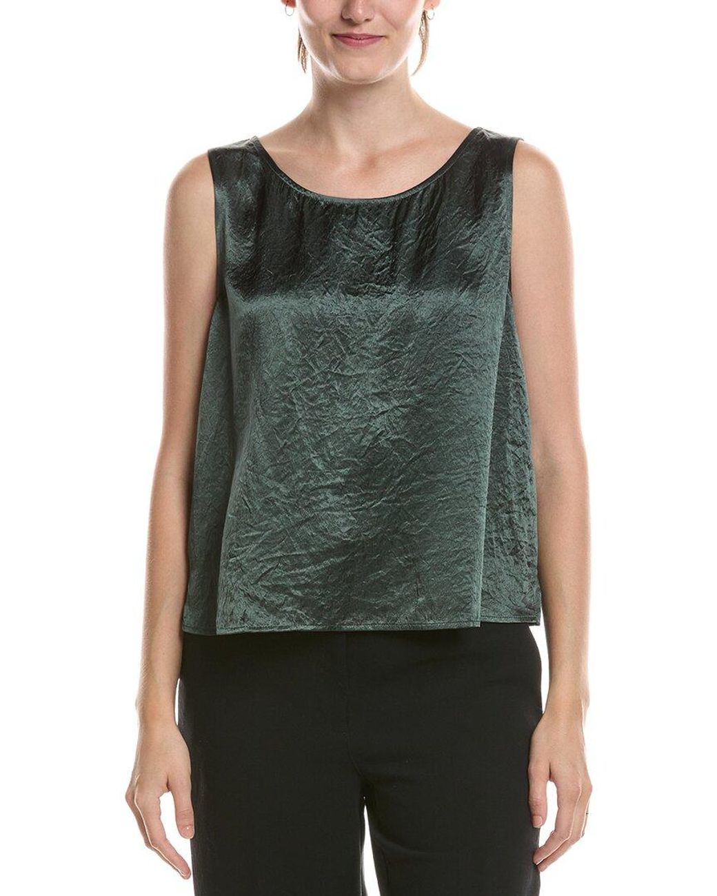 Eileen Fisher Green Ballet Neck Short Shell