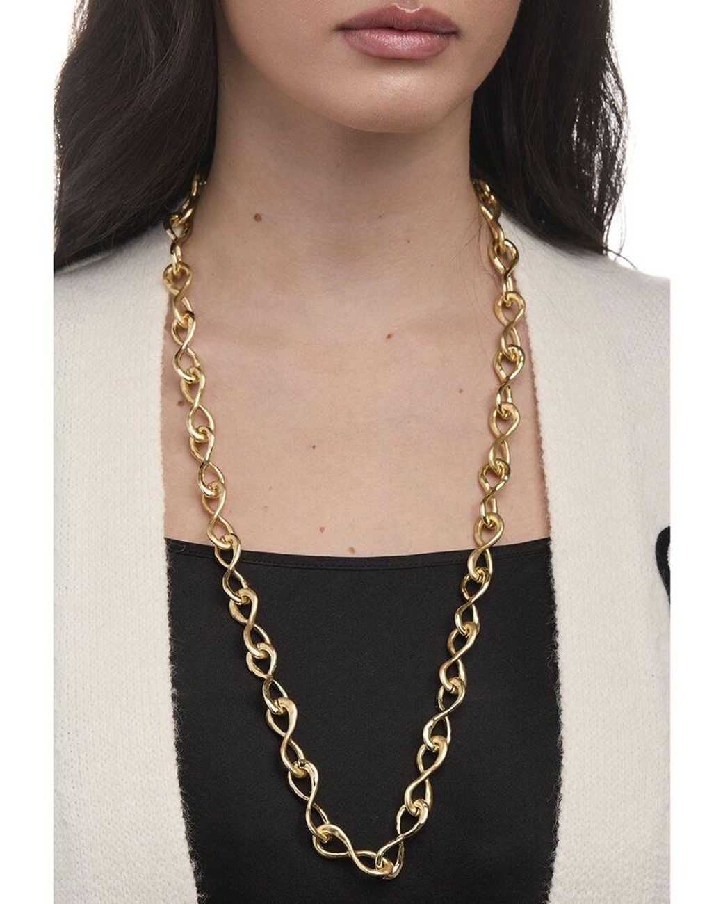 Saachi Metallic Infinity Link Collar Necklace