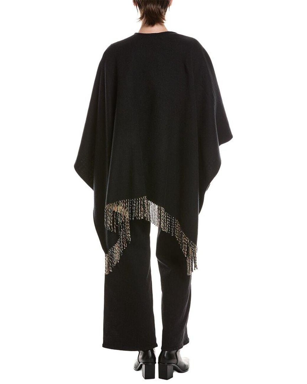 Burberry Black Reversible Check Wool Cape