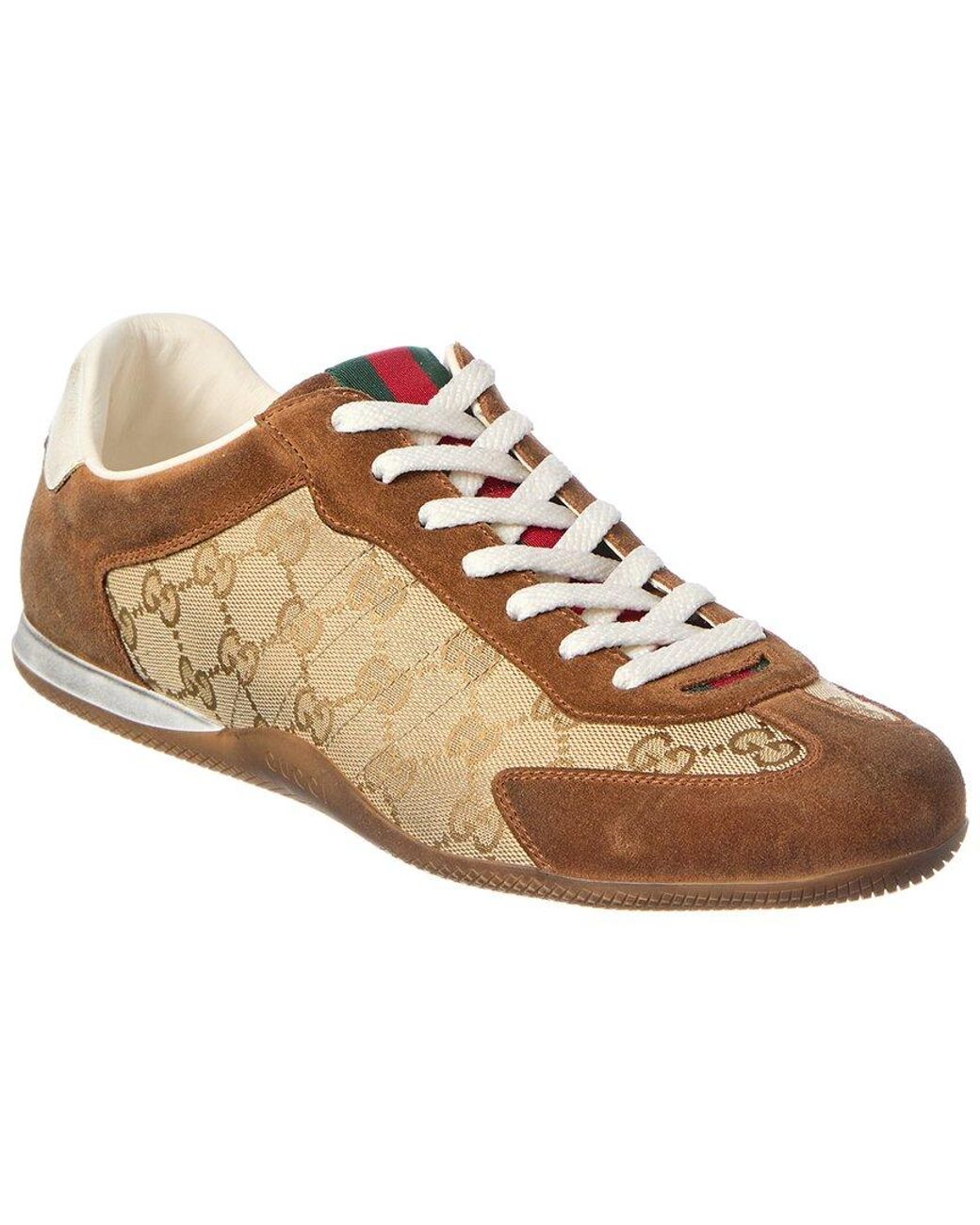 Gucci Brown Gg Canvas & Suede Sneaker for men