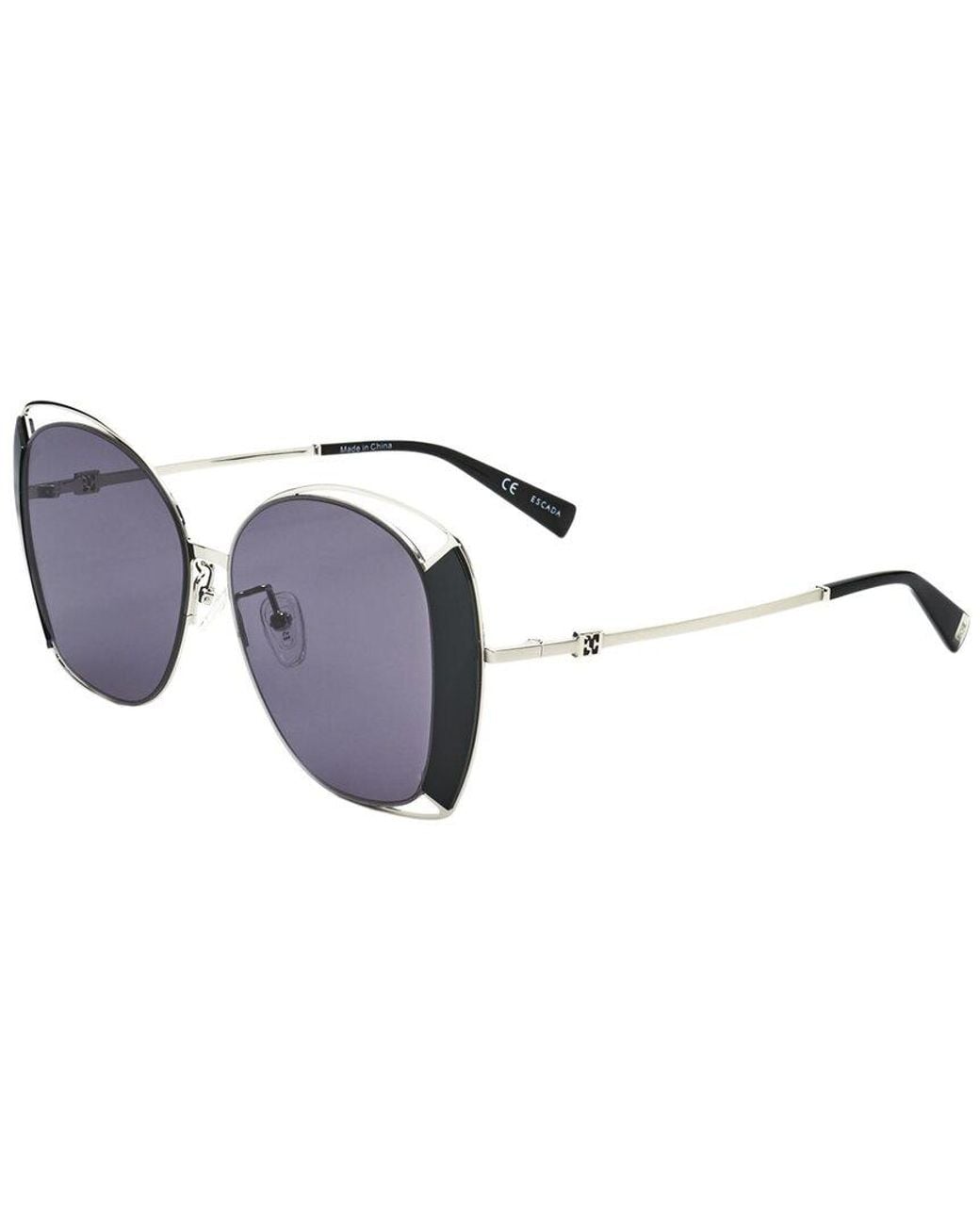 ESCADA Blue Round Smoke Mirror Sunglasses