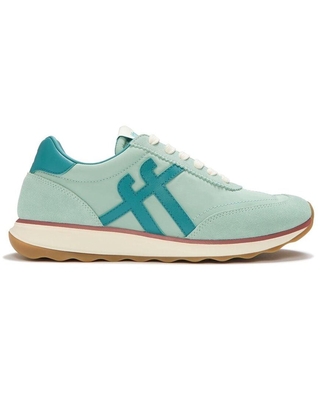 Fitflop Blue Retro-Q Ff Fabric Suede Sneakers