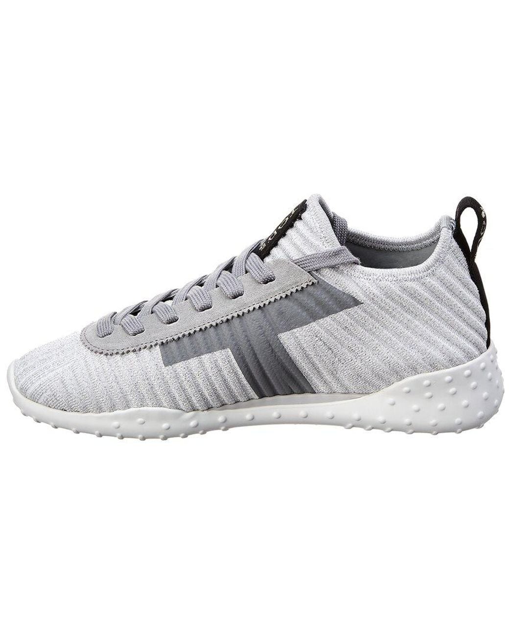 Tod's White Tods Lace-Up Knit Sneaker
