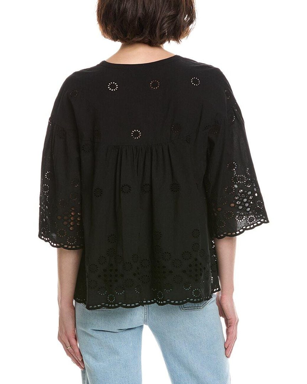 Michael Stars Black Gloria Flutter Top