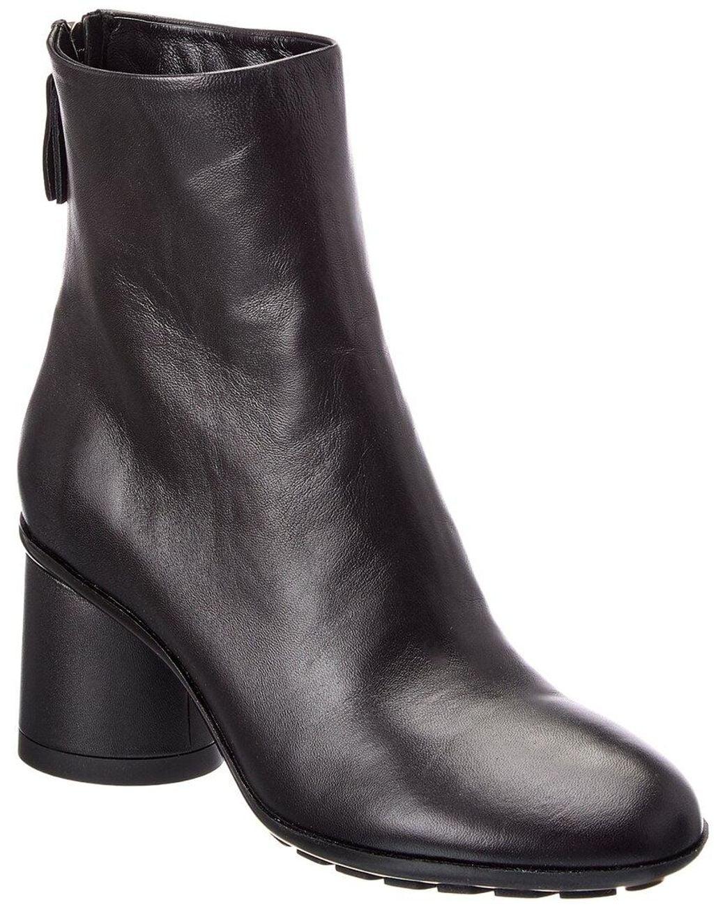 Agl Attilio Giusti Leombruni Black Curvy Leather Bootie
