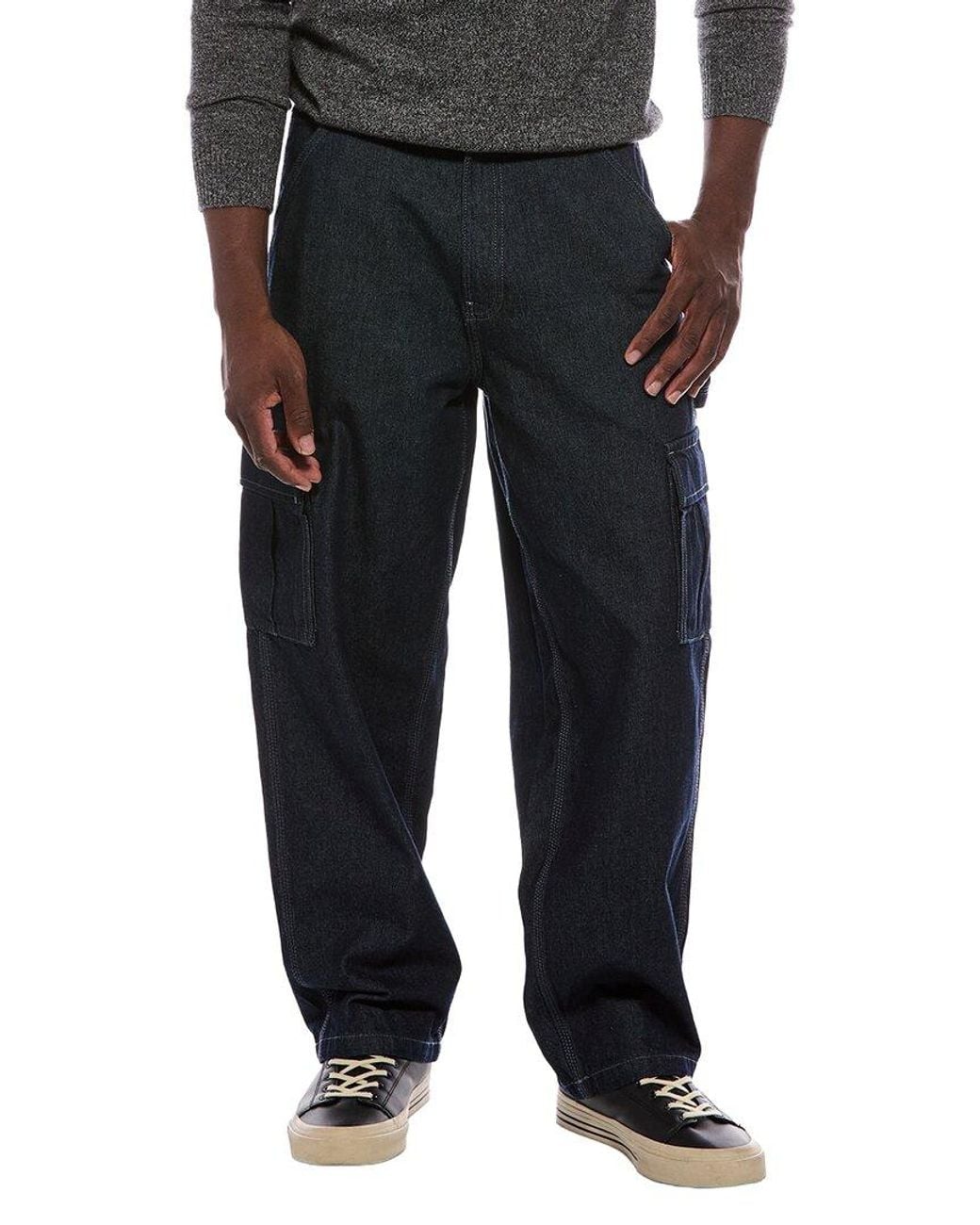 Scotch & Soda Black Relaxed Carpenter Denim Pant for men