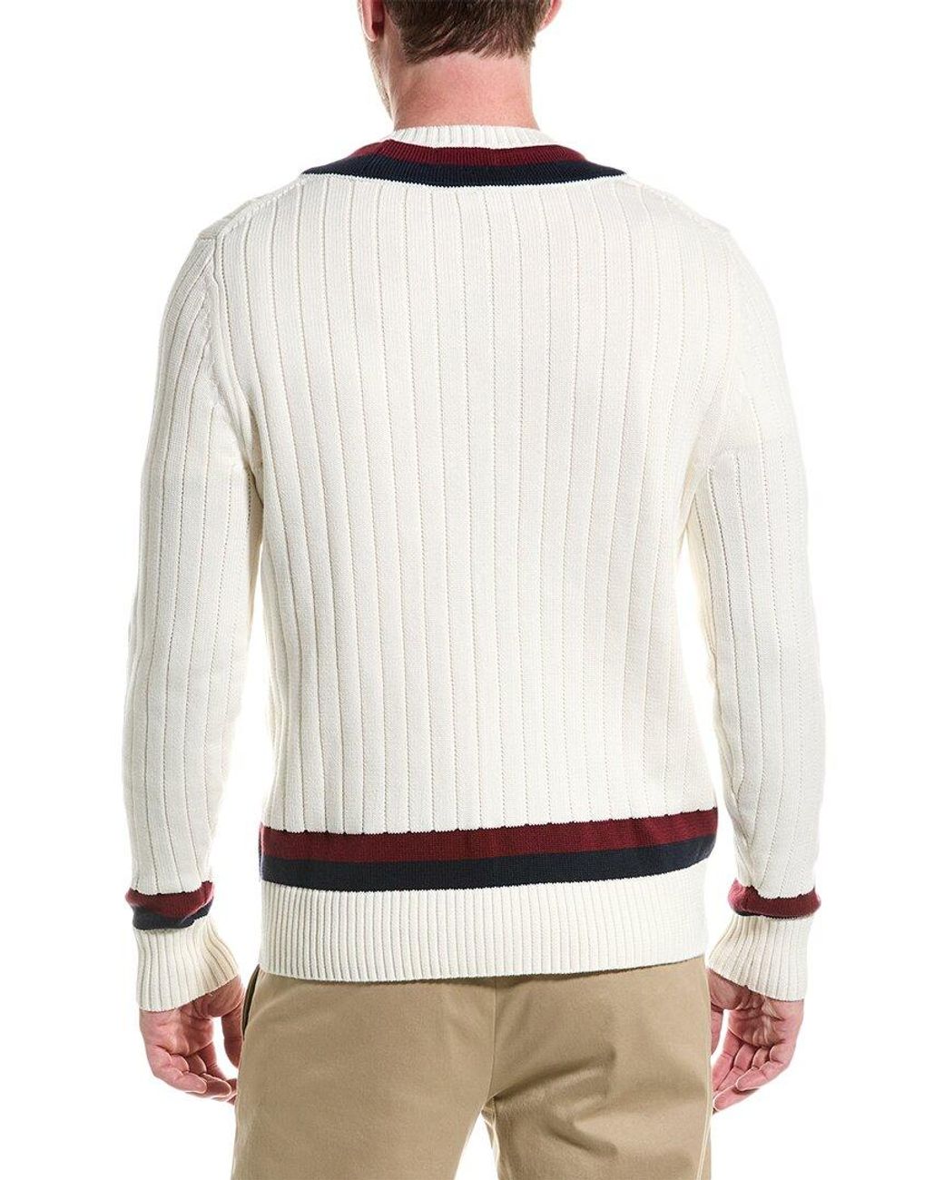 Brooks Brothers Tennis Sweater in White for Men Lyst UK