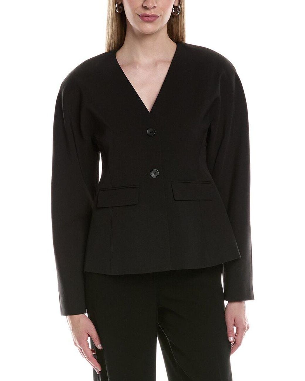 Kenneth Cole Black Rounded Shoulder Jacket
