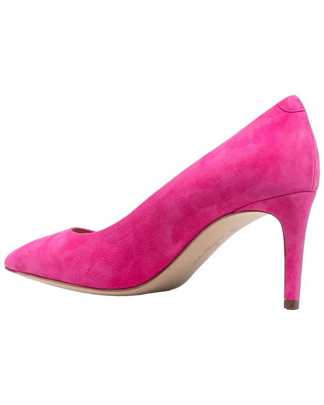 Ferragamo Pink Ilary 70Mm Leather Pump