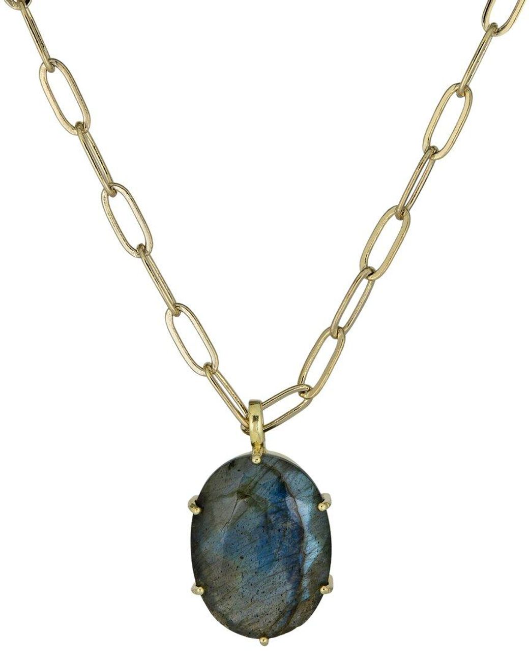 Rachel Reinhardt Jewelry Metallic 14K Plated Labradorite Necklace