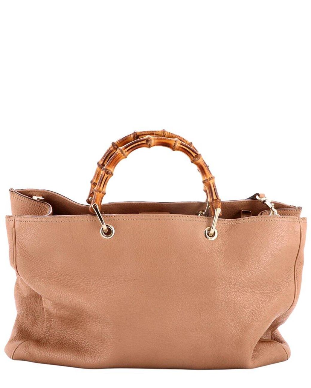 Gucci Brown Leather Bamboo Shopper Tote Large (Authentic Pre-Loved)