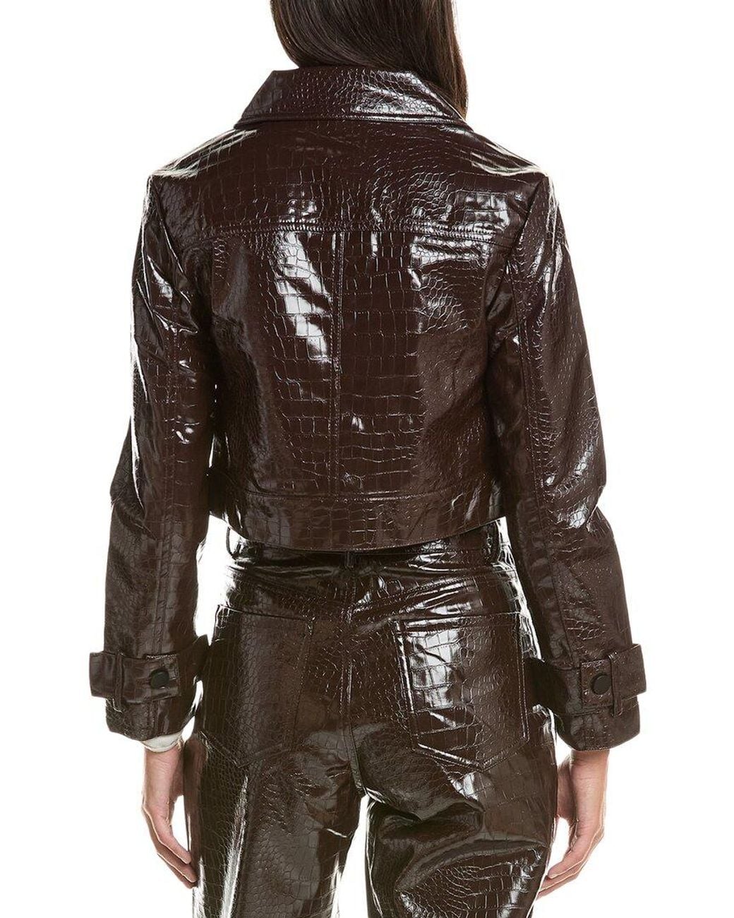Current/Elliott Brown Faux Leather Animal Embossed Jacket