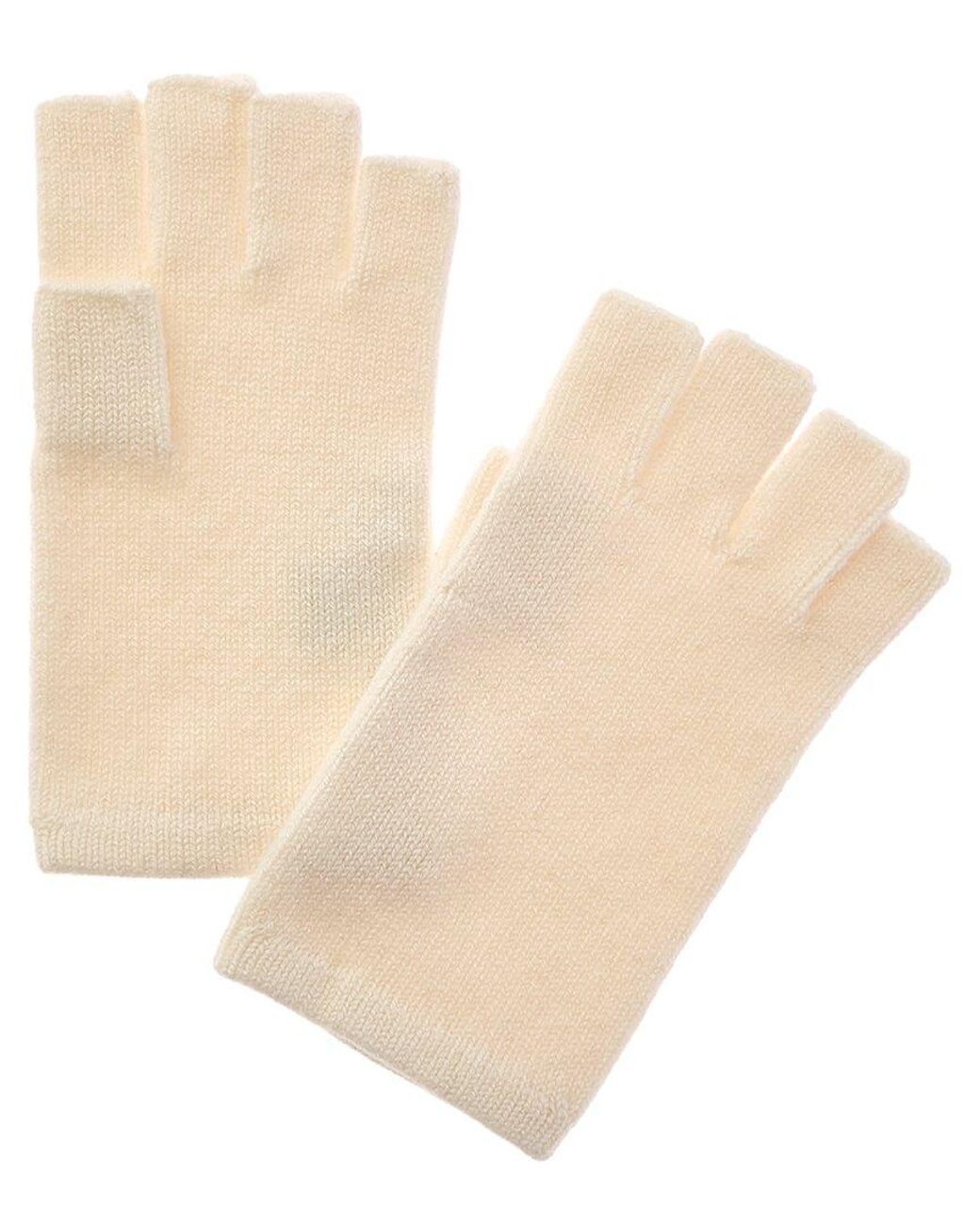 Sofiacashmere Natural Sofiacashmere Fingerless Cashmere Gloves