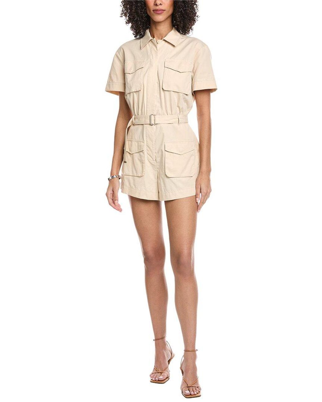 Jonathan Simkhai Natural Stevie Linen-Blend Romper
