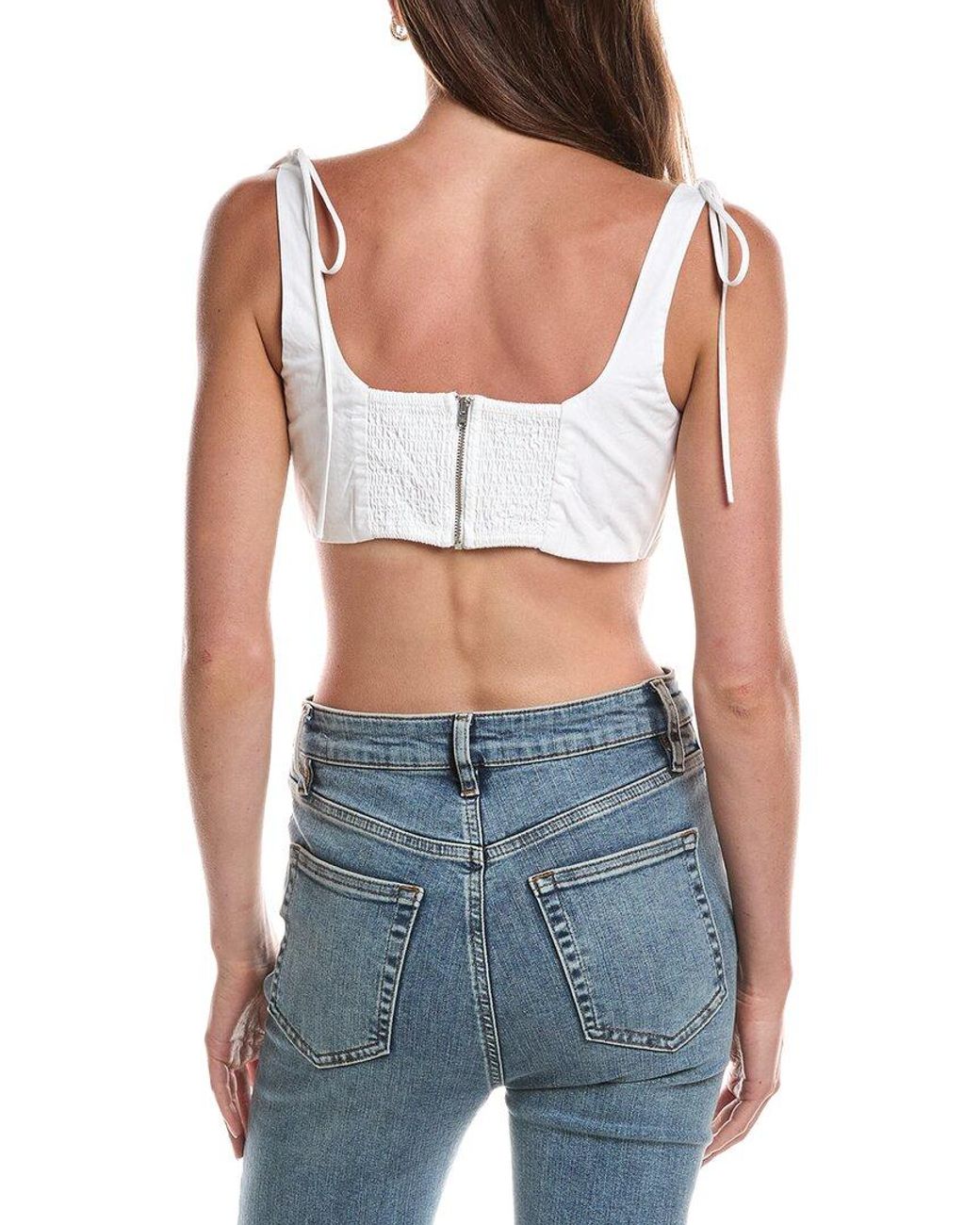 For Love & Lemons Blue Layla Corset Top