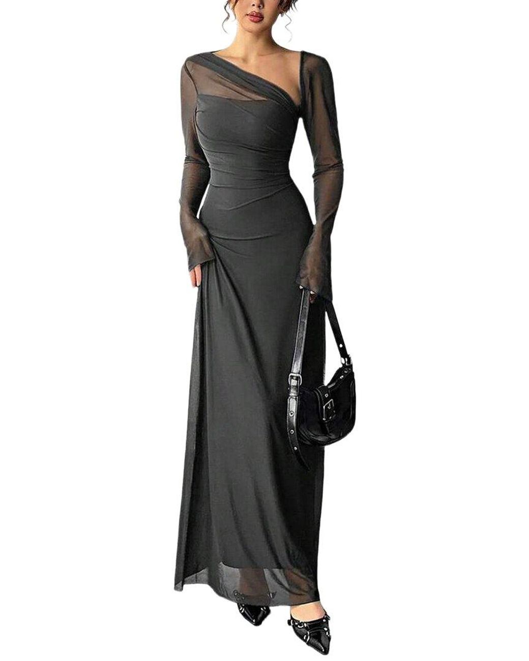 XIRELLI Black Solid Maxi Dress