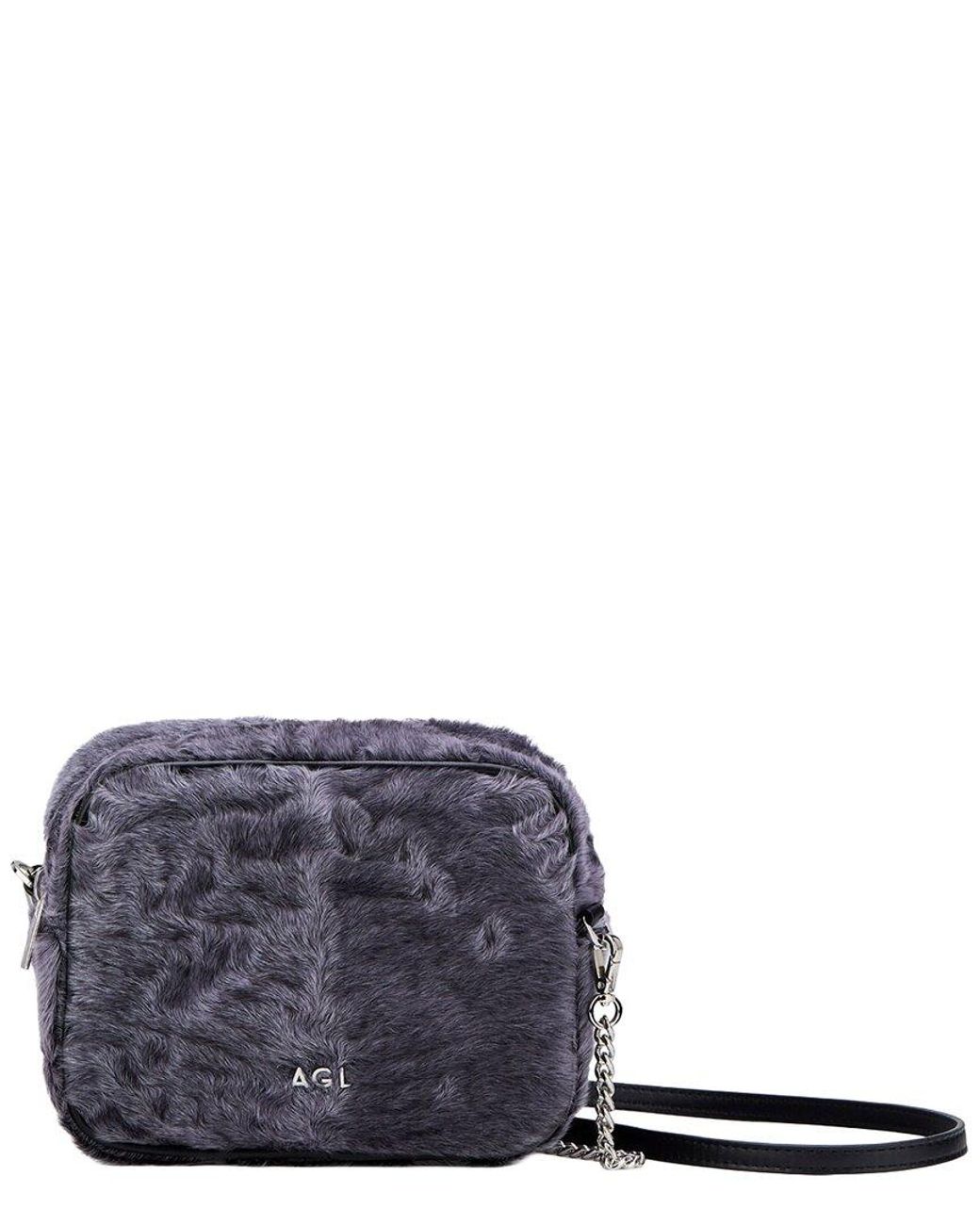 Agl Attilio Giusti Leombruni Gray Symon Lapin & Lambskin Clutch
