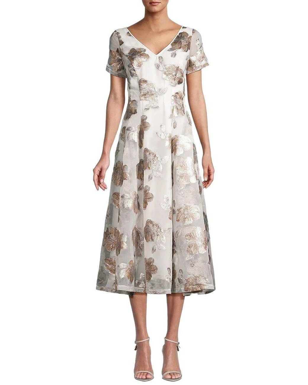 Shani White Printed Midi Dress