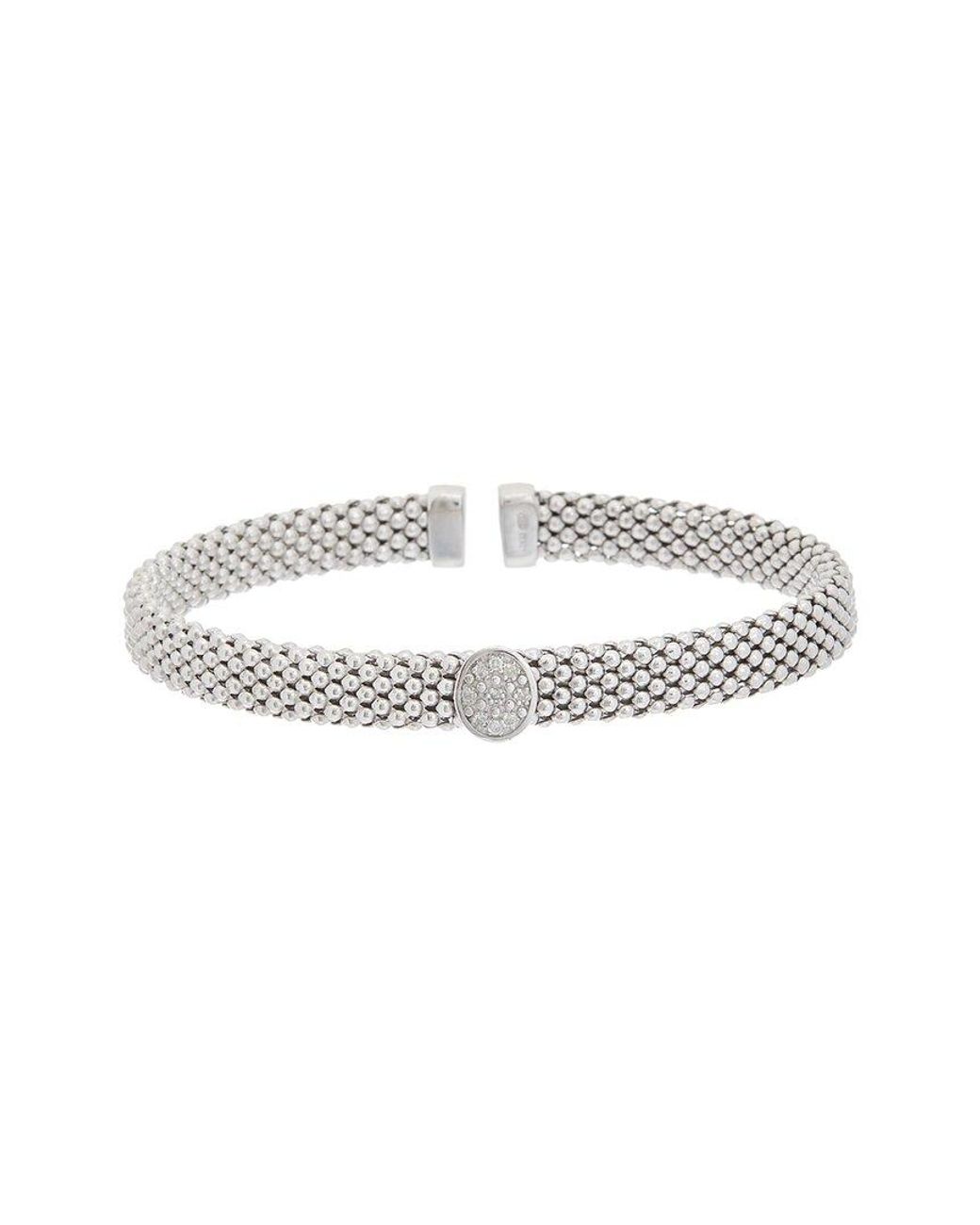 Meshmerise White Mesh 0.10 Ct. Tw. Diamond Bangle Bracelet