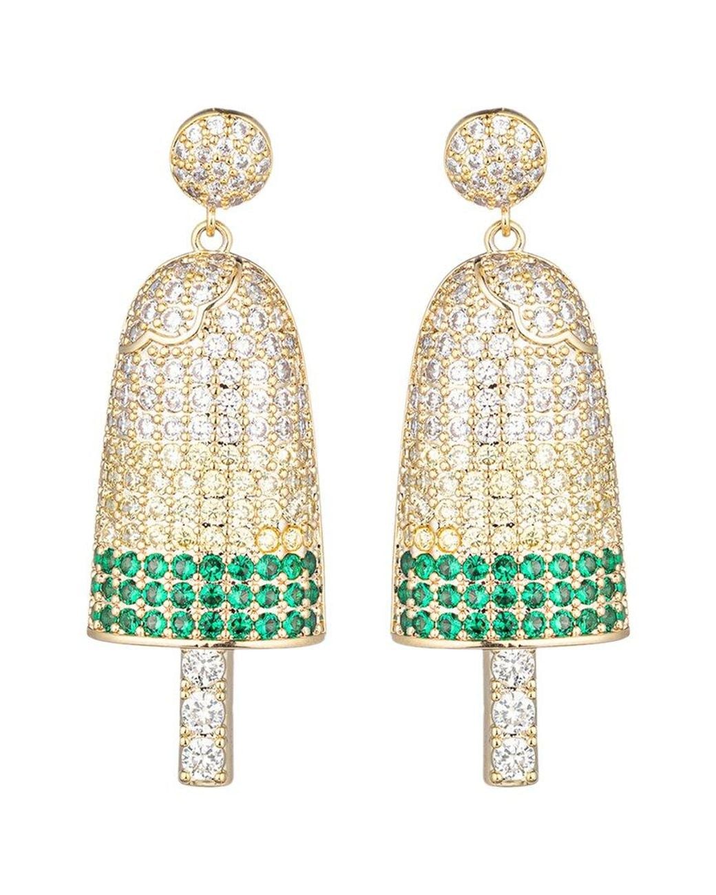 Eye Candy LA Green The Luxe Collection Cz Drop Earrings