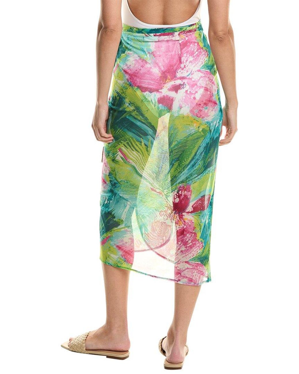 Natori Green Jardin Sheer Sarong