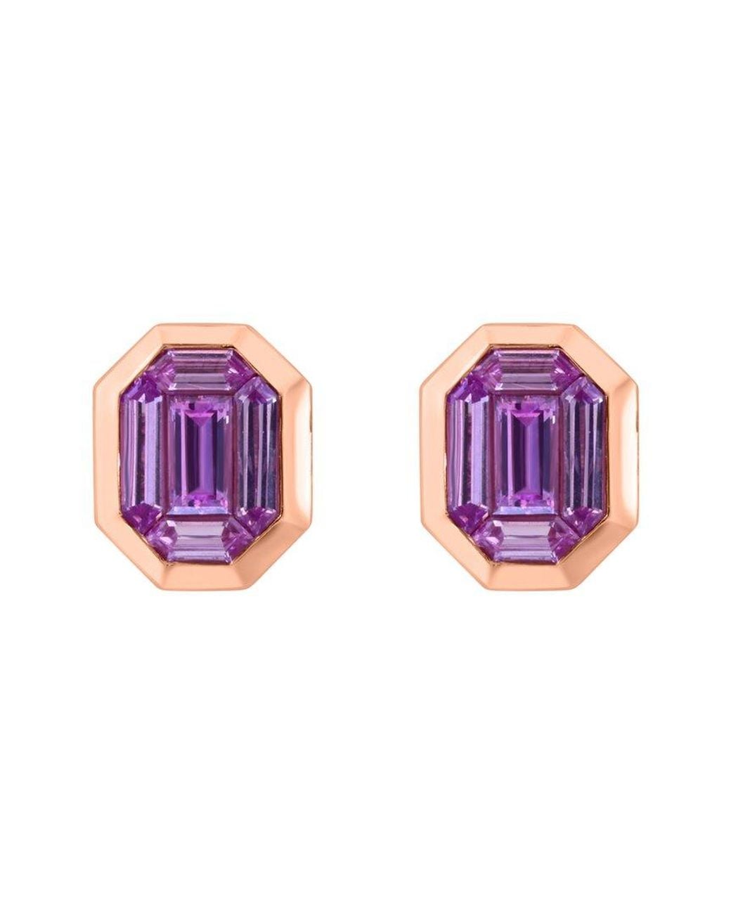 Effy Fine Jewelry Pink 14K Rose 1.23 Ct. Tw. Diamond & Sapphire Earrings