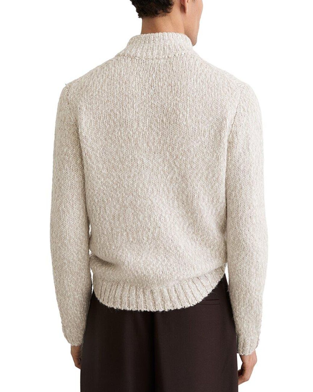 Reiss Gray Seb Half Zip Two Tone Wool-Blend Sweater for men