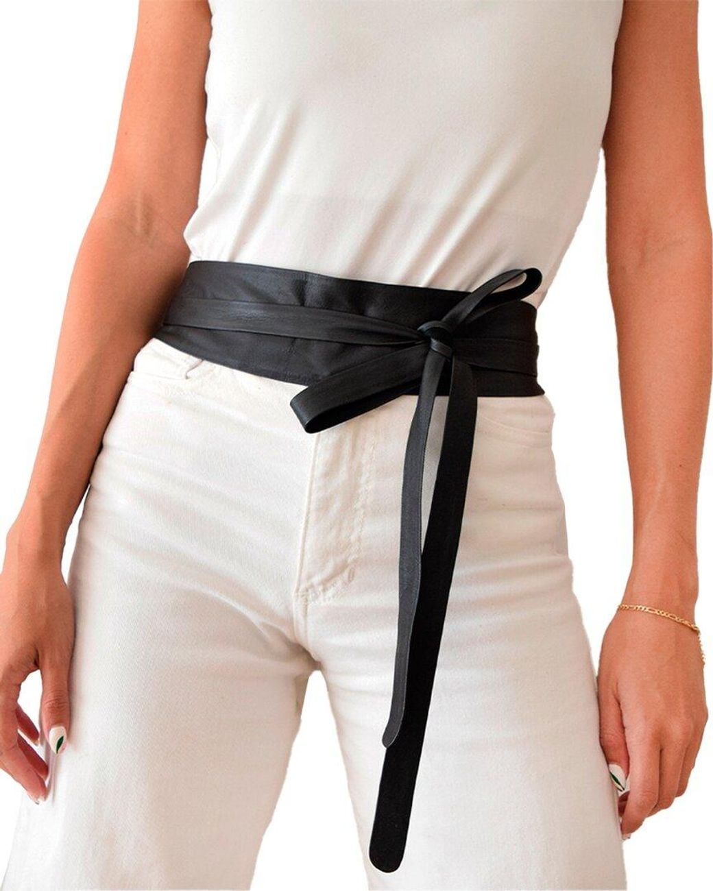 Ada Black Classic Wrap Leather Belt