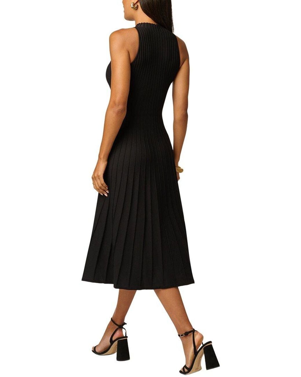 Adrianna Papell Black Sleeveless Midi Dress