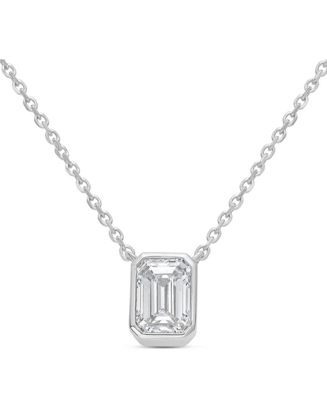 Diana M Metallic Diana M. 14K 10.00 Ct. Tw. Lab-Grown Diamond Pendant Necklace