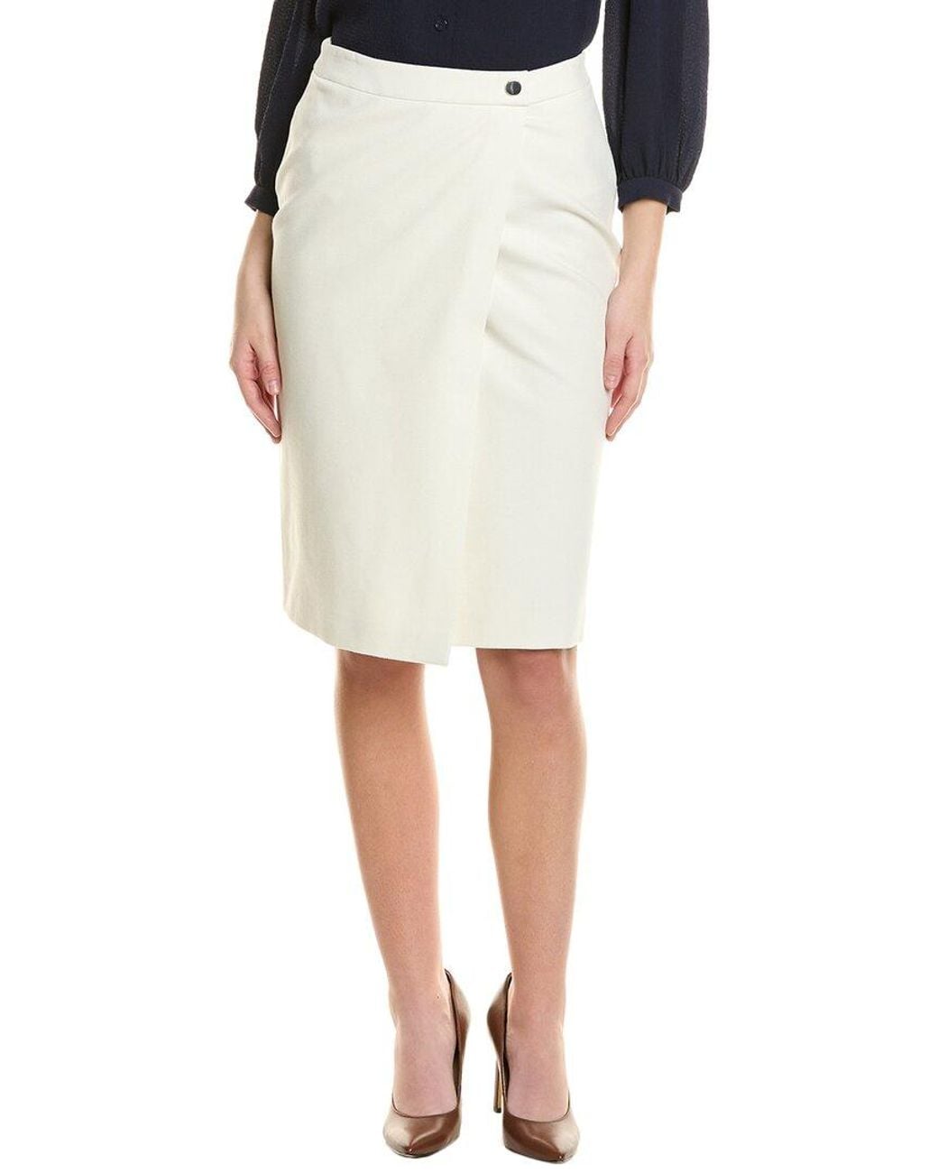Boss White Vittora Pencil Skirt