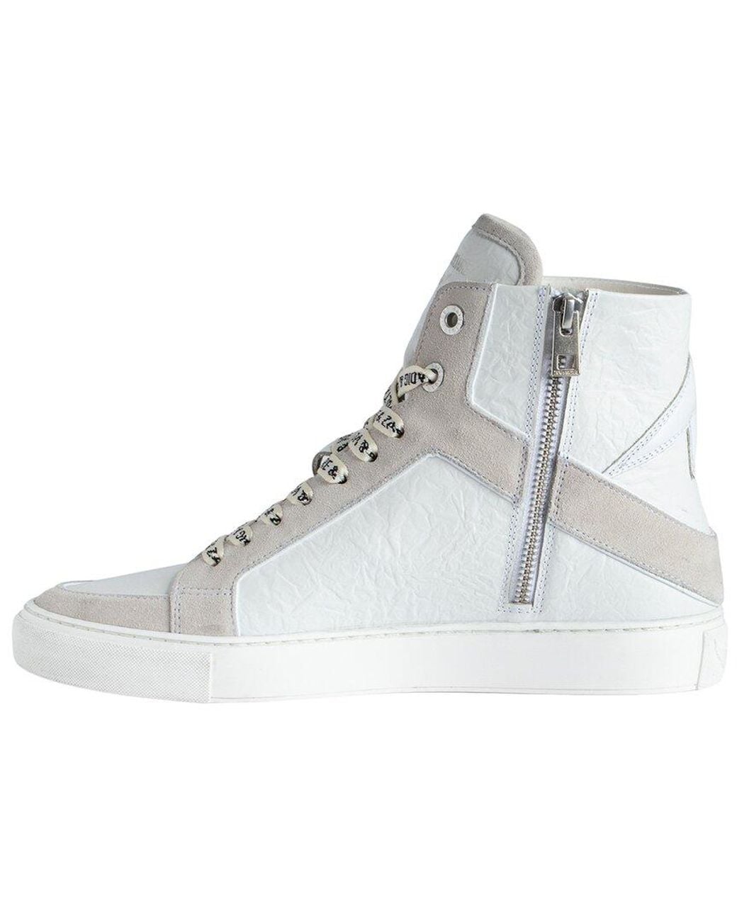 Zadig & Voltaire Natural High Flash Wrinkle Leather Sneaker