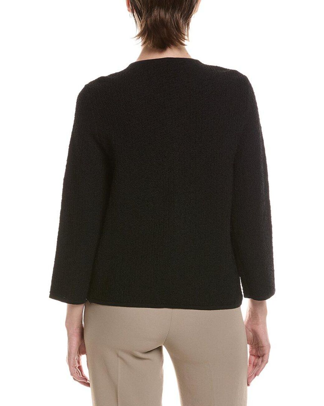 Anne Klein Black Texture Stitch Cardigan